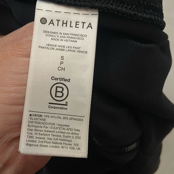 Athleta Black Venice High Rise Wide Leg Pants Size Small 2792 - Picture 8 of 11